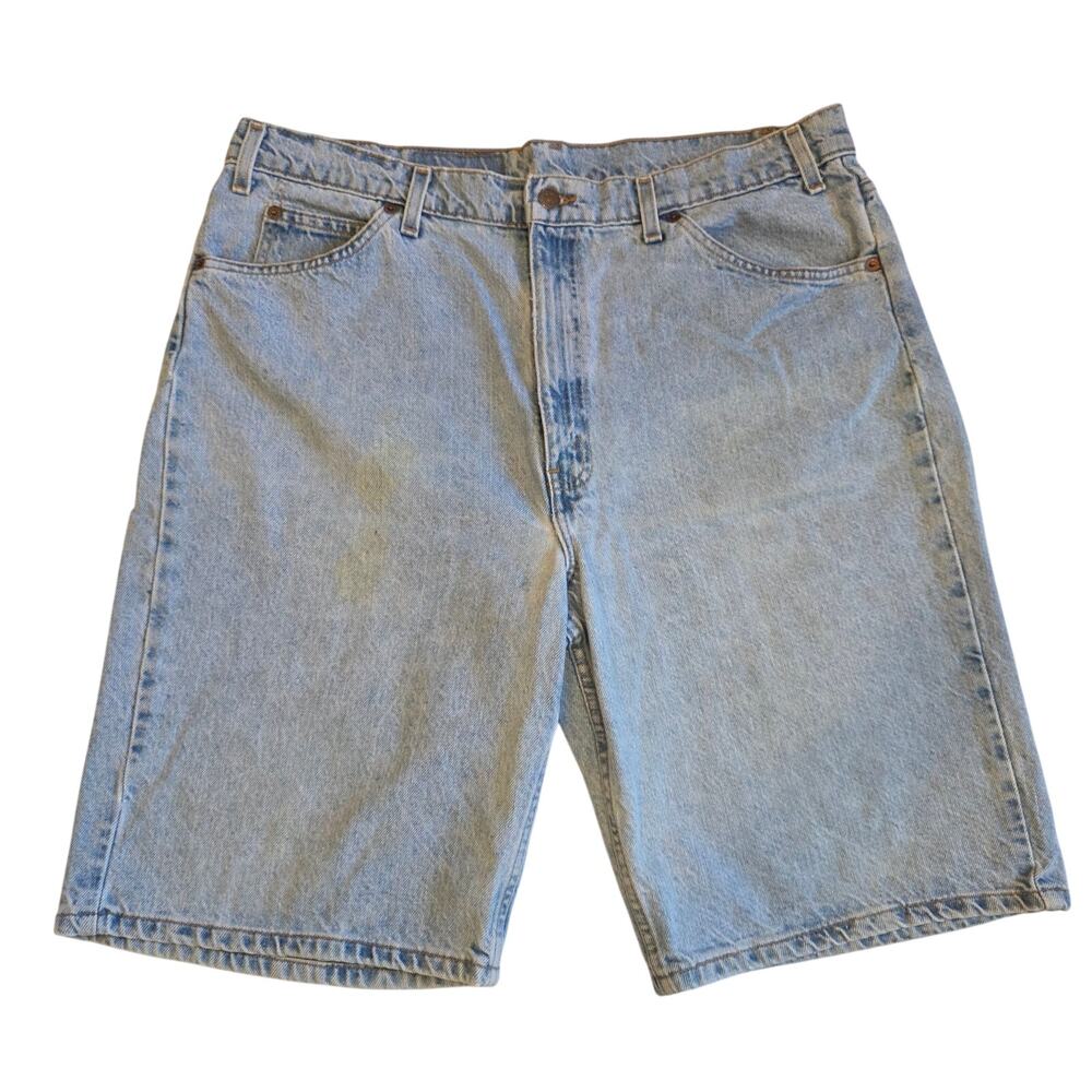 Vintage 90s Levis 550 Orange Tab Relaxed Fit Light Wash‎ Denim Shorts 40